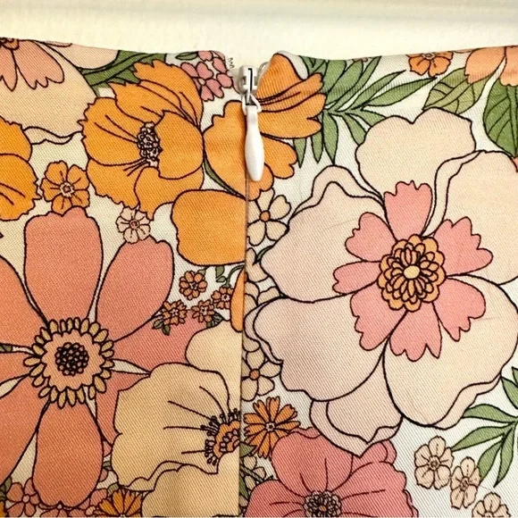 Gianni Bini Floral Wrap Skirt Side Tie Lined Size 12 - Picture 10 of 10